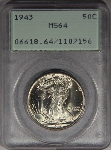 1943 Walking Liberty Silver Half Dollar PCGS MS64 50c