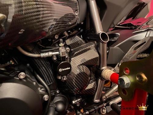 KAWASAKI H2/H2R CARBON FIBRE SPROCKET COVER IN TWILL GLOSS WEAVE FIBER - Picture 3 of 5