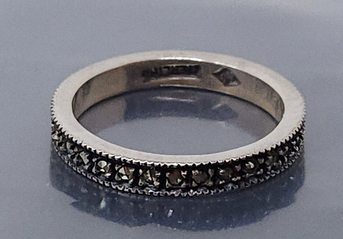 Vintage Judith Jack Sterling Silver Marcasite  band Ring size 5