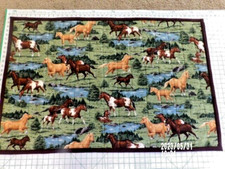 Horse Quilt Stallions Quarters Cranston Print 28 by 43 inches Handmade New