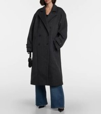 Nili Lotan Women's Grey Georgio Virgin Wool Long Coat Size Extra Large Xl $2564+