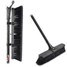Push Broom 18" Multi Surface Black/Red Steel Handle