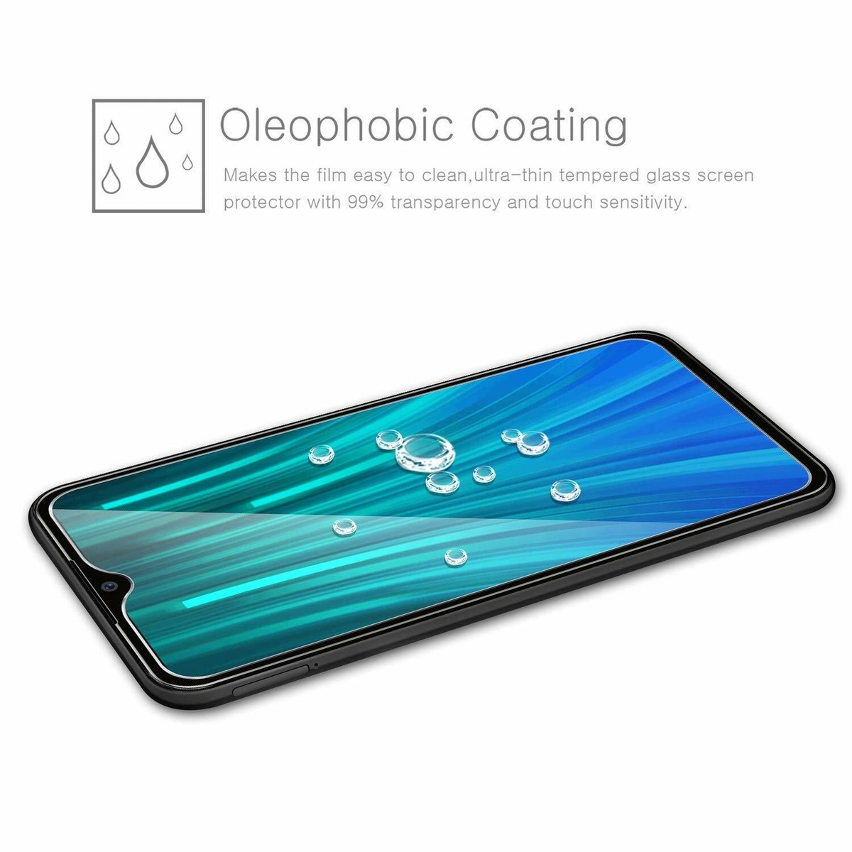 Pack Protection Xiaomi Redmi 8/8A : 2 Films Verre Trempé + Coque - Neuf, Anti-choc 9H