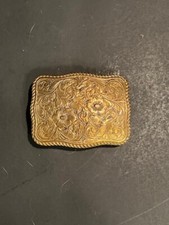 Western Floral Scroll Dress Belt Buckle Cowboy Cowgirl Rope Edge Chumrine Inc.