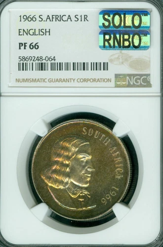 1966 ENGLISH SOUTH AFRICA 1 RAND NGC PF66 RNBO MAC SOLO FINEST 150 MINTED + BOX*