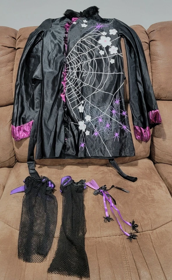 儿童 Spider Geisha 万圣节服装 尺寸 10/12 — 第 3/4 张图片