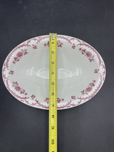 Shenango China PA ~ Chardon Rose~ Red 10" Oval Bowl Serving Restaurant Ware - Picture 5 of 6