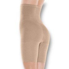 Assets by Sara Blakely High Waist Mid Thigh Shaper Nude 3 Streamlines Silhouette