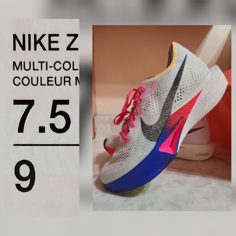 Men's Nike ZoomX VaporFly Next% 3 Flyknit Multi-Color Running Shoes Size 7.5 HQ3219-902