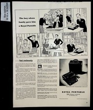 1941 Royal Portable Typewriter Boy Family Christmas Gift Vintage Print Ad 39806 thumbnail
