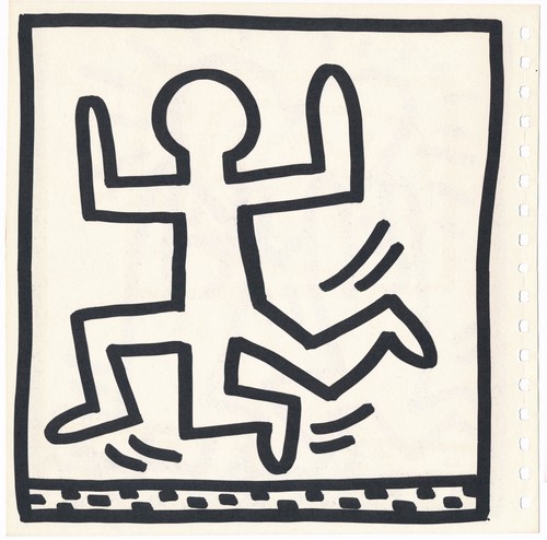 Keith Haring 1982, 2 Iconic Double Sided B &W Offset Limited Edition Lithographs - Picture 8 of 8
