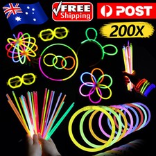 200-1000pcs Color Mixed Glow Sticks Party Glowsticks Bracelets Light No Flame AU