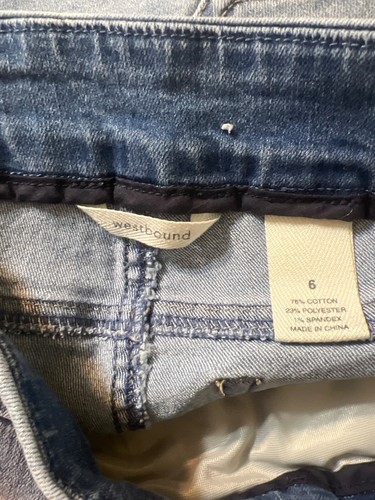 Westbound Blue Pull On Capri Jeans Slimming Panel Stretch Denim Size 6 NWOT - Picture 4 of 4
