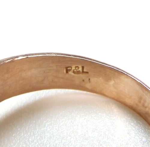 Antique P & L Engagement Diamond Ring 13K Rose White Gold Ring Size 7 UK-N1/2 - Picture 11 of 13