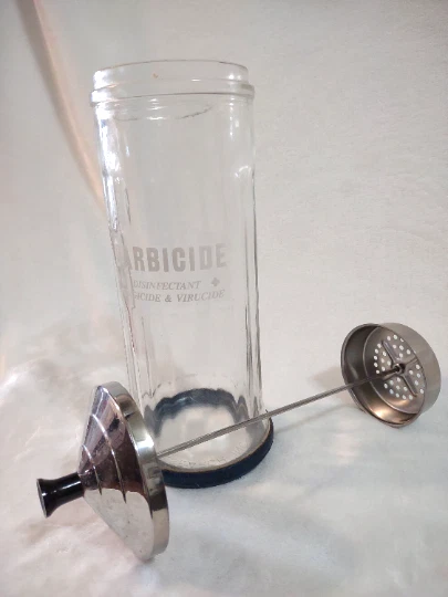 Vintage Barbicide Disinfectant Jar Storage Jar Barber Shop Collectible - Image 2 of 4
