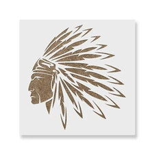 Native American Indian Stencil - Durable & Reusable Mylar Stencils
