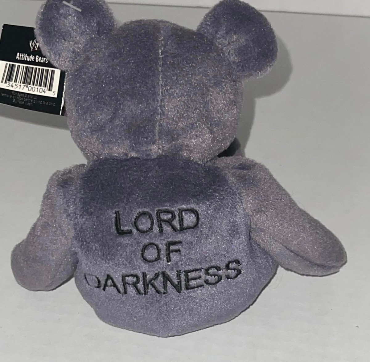 Jan. 1999 WWF The UNDERTAKER Gray Beanie Baby Bear Lord of