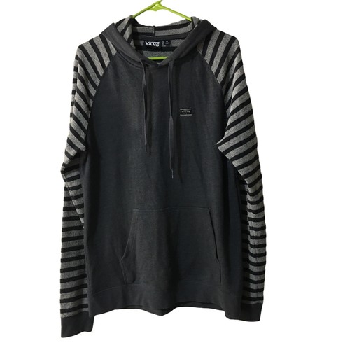 GREY STRIPED HOODIE MENS MEDIUM 