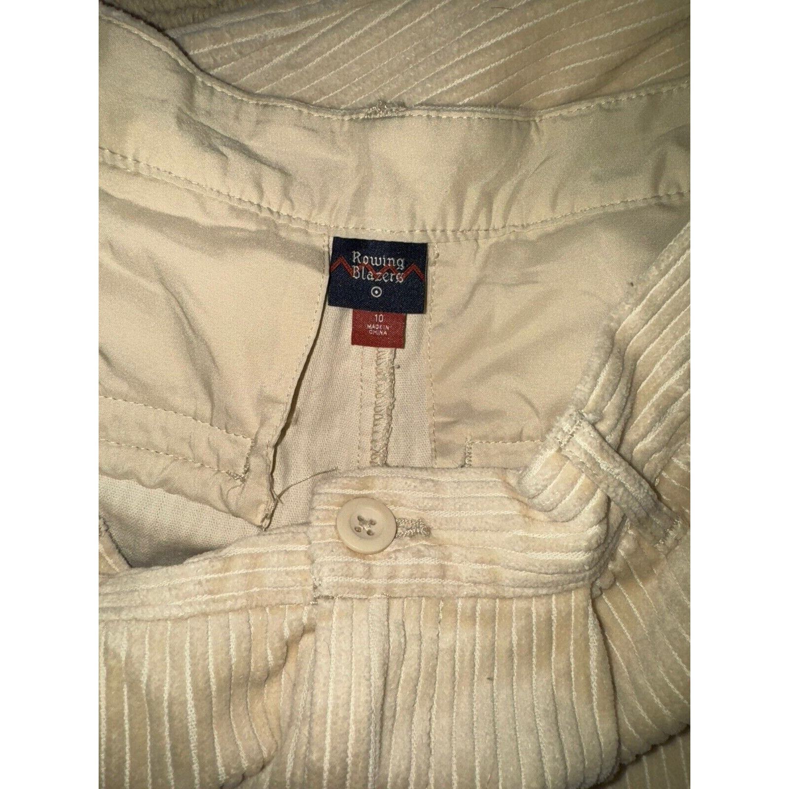 FILA Blazer canottaggio doppiopetto avorio ampio balena pantalone velluto a coste tg 10