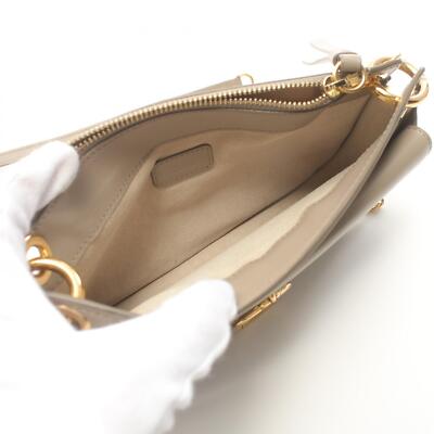 Chloe Tess Chain Shoulder crossbody Bag leather Beige Used