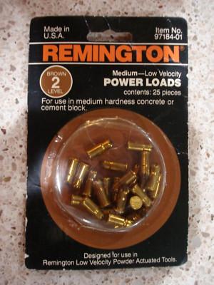 1 Package Remington Brown Level #2 Power Load 25 Ct.  Cinder Block or Concrete