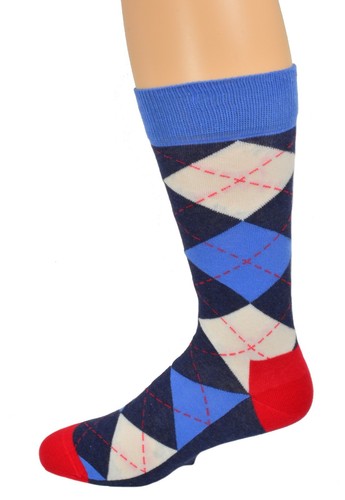 Sierra Socks Men's Casual Cotton Blend Fashion Design Mid Calf Dress Crew Socks - Picture 76 of 78