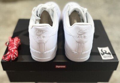 Size 12 - Nike Air Force 1 x Supreme Low Box Logo - White for sale