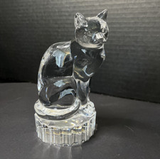 Elegant Nachtmann Crystal Cat Figurine 6 1/2" Sitting Original Label Brilliant!