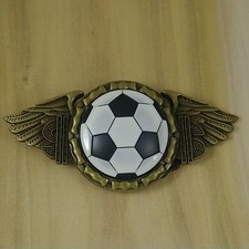 NEW SPINNER SOCCERBALL W/ WINGS METAL BELT BUCKLE HEBILLA ALAS Y FUTBOL 119