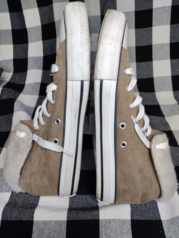 Airwalk 棕褐色麂皮绒人造毛皮衬里高帮上衣 9 G32 码 — 第 2/4 张图片