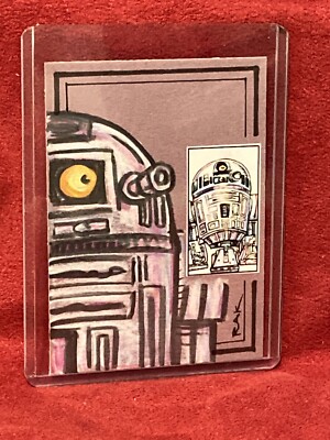 Star Wars R2 D2 Hand Drawn ARTIST Sketch Card by RAK Robert A Kraus Signed