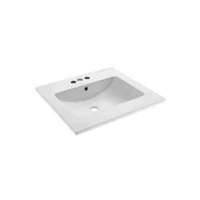 Swiss Madison 24 in. Ceramic Vanity Top with 3-Faucet Holes with White Basin