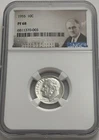 1955 NGC PF68 90% Silver Proof Roosevelt Dime Portrait Label