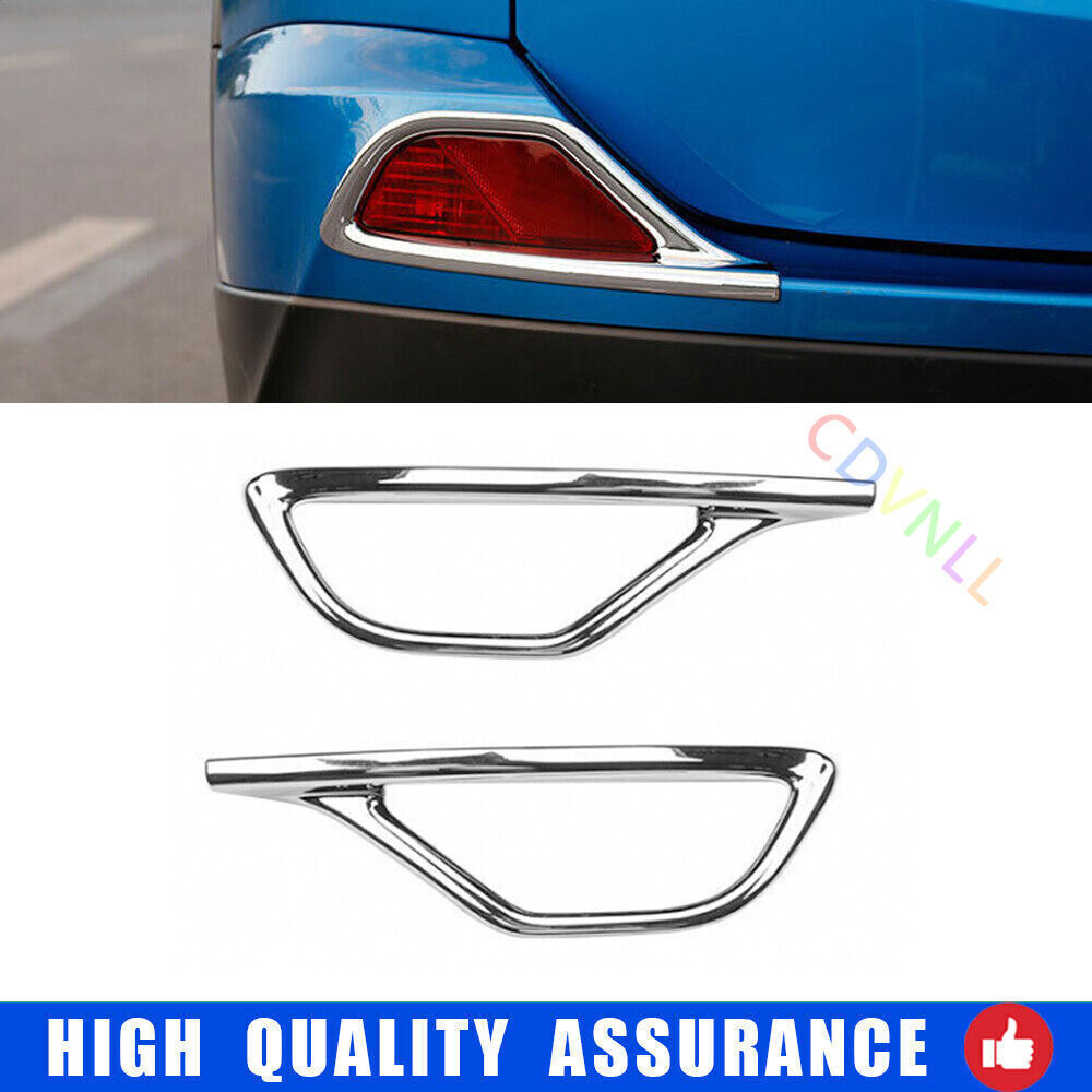 Chrome Silver Rear Fog Light Trim Frame for Toyota RAV4 2016-2018