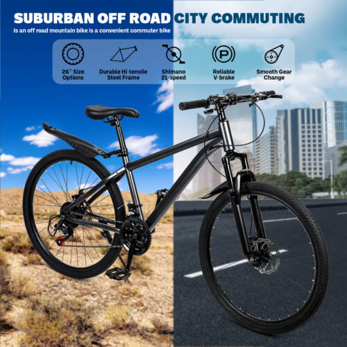 26 Inch Mountain Bike with Front Rear Disc Brakes, Mountain Bicycle for Adult - Picture 7 of 15