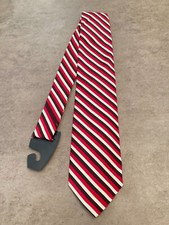 Brooks Brothers Red, Navy,  White Striped Tie 100 Silk Men's Necktie 58"