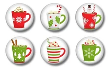 Refrigerator Magnets Christmas Decoration - Hot Cocoa Coffee Mugs - Locker Ma...