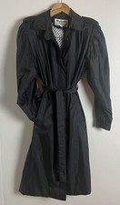 Weather Wise By Micki! Trench Rain Coat Black Belted Vitntage Jacket Women’s 7/8
