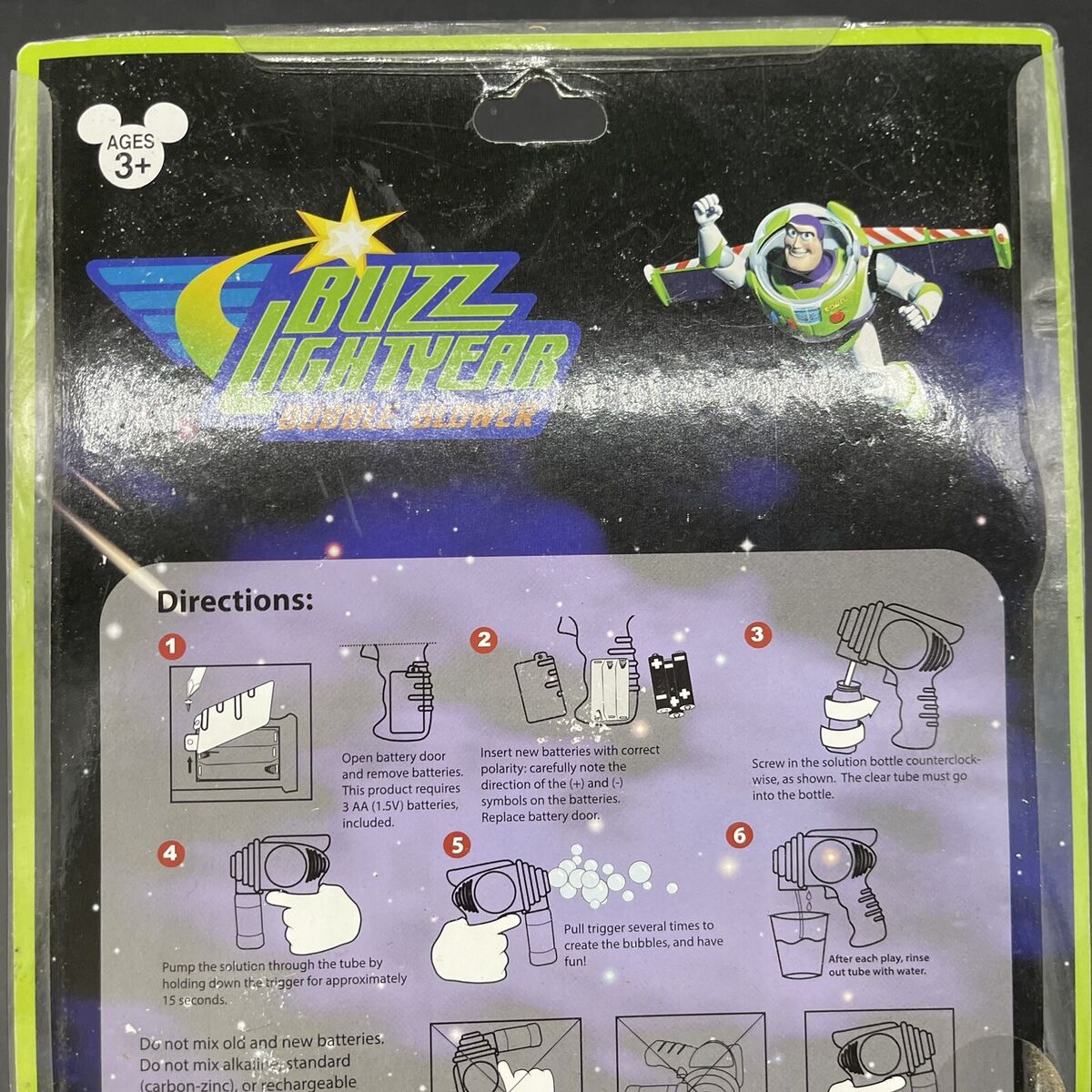 Disney Toy Story Buzz Lightyear Bubble Blower Light Up Blaster Disneyland -  NEW