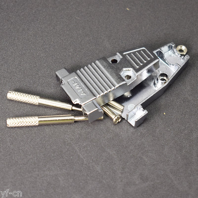 1pc Metal Plated D-Sub 9pin 2-Row/15pin 3-Row Cover Shell/Hood Housing
