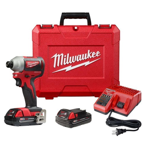 Milwaukee M18 2850-22CT 18V 1/4'' Brushless Impact Driver - Red