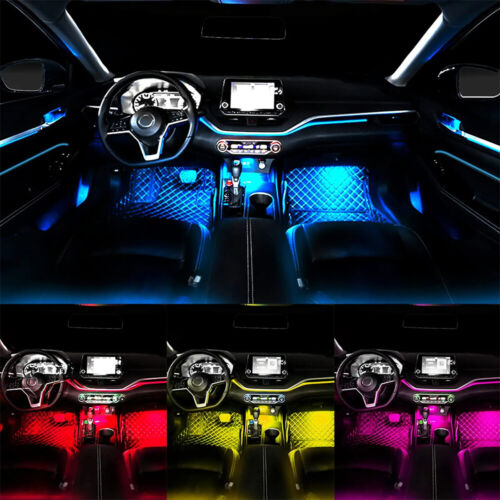 12V RGB Car Interior LED Lights Fiber Optic Neon Wire Strip Atmosphere Light USB - Picture 3 of 12