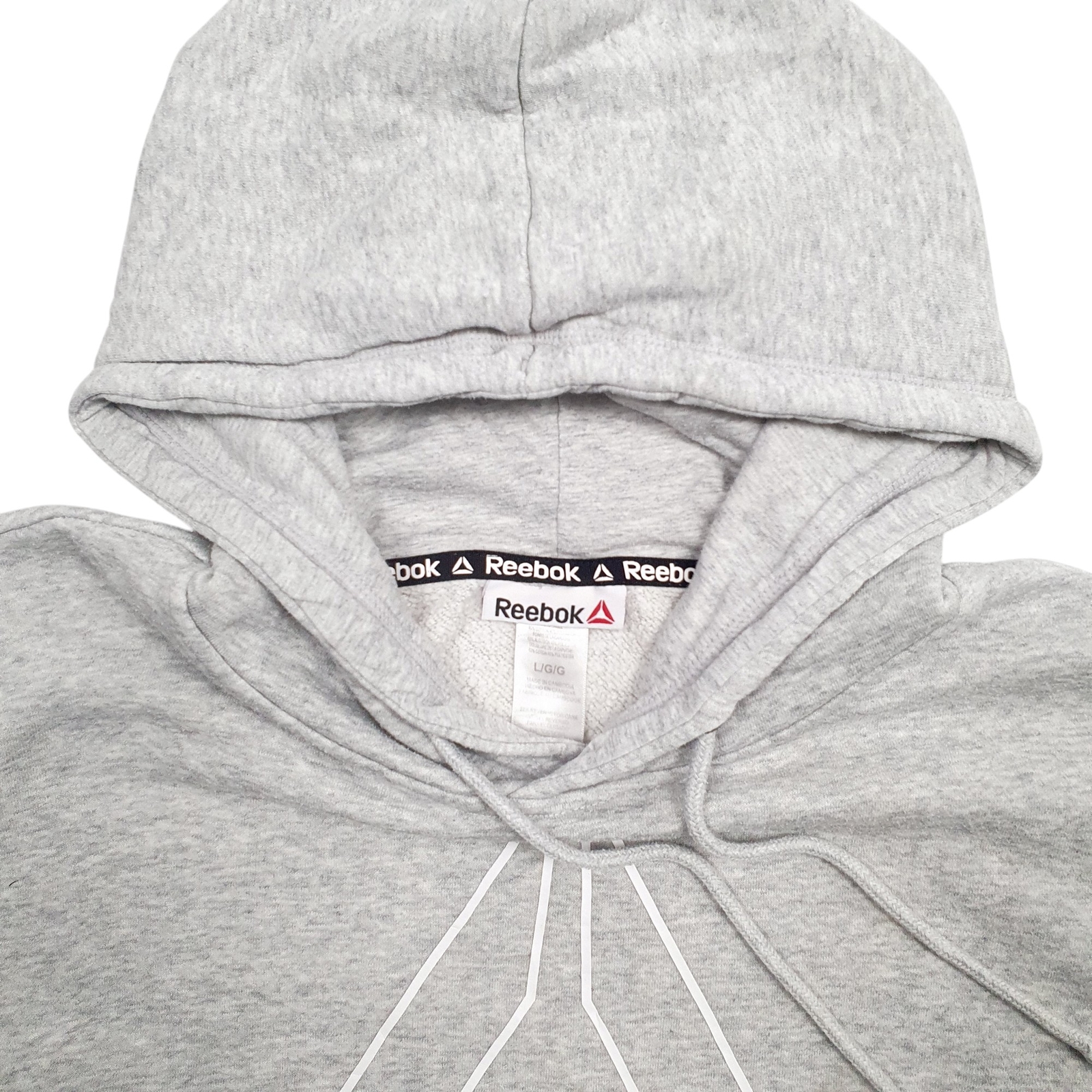 REEBOK Hoodie Spellout Jumper Sweatshirt Mens L image 2