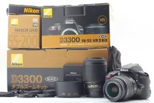  Exc 5 in BOX  Nikon D3300 Digital SLR Camera w/AF-S VR 18-55mm Lens 2Lenses 