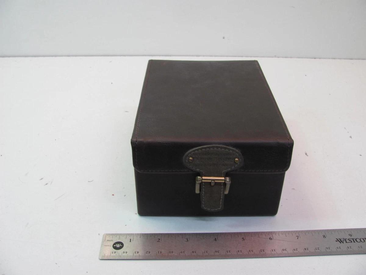 Authentic Jacob Jones Watch Jewelry Box. Brown Leather DAMAGED