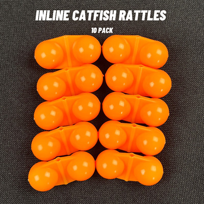 In-Line Catfish Striper Line Rattles 10Pk Fishing Lure Tackle Orange ...