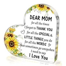 Birthday Gifts for from Daughter Son, to My Acrylic Heart Sign Paperweight Mom