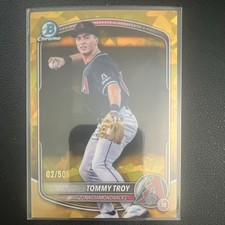 Topps Bowman Chrome Draft Sapphire Tommy Troy Gold #BDC-36 /50 Diamondbacks 2025