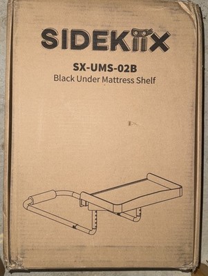 Sidekiix Black Under Mattress Bedside Laptop Shelf, Adjustable 17'' x 11'' Tray