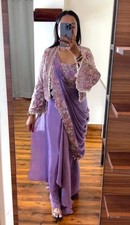 Desigenr Ready To Wear Indo Western Saree Indian Women Sari Blouse with Koti